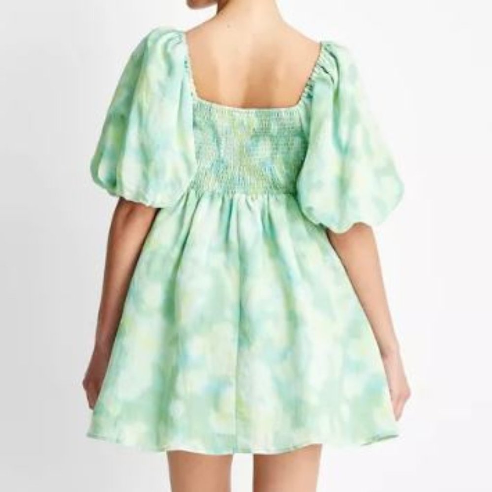 Women's Tie Dye Puff Short Sleeve Dress